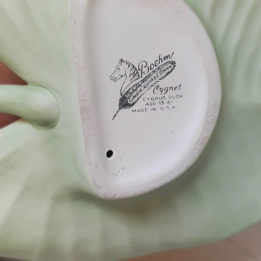 Boehm Porcelain Figurine Of Duck On Lily Pad 3.5